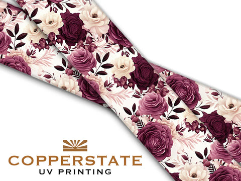 Halsband UV Geprint - Wine Floral - M - 25 mm