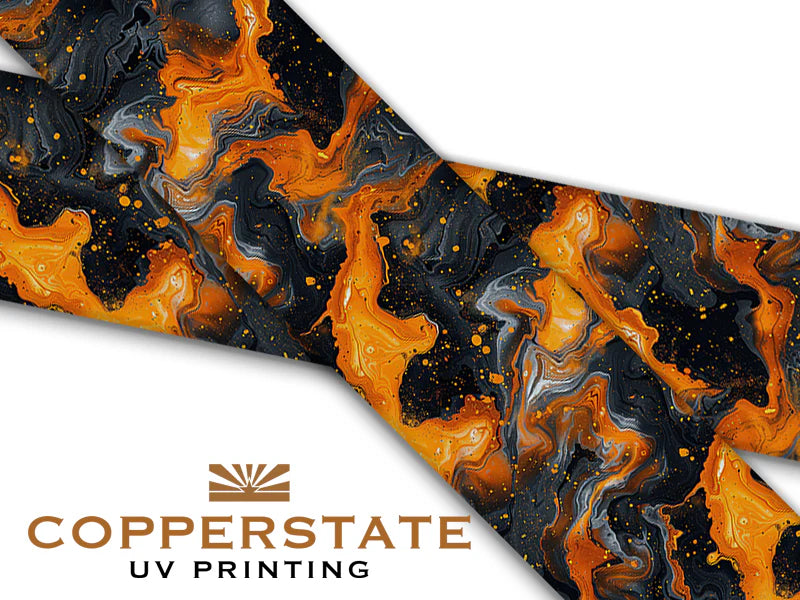 PRE ORDER - UV Geprinte Snap - Orange & Black Marble