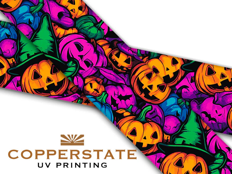 PRE ORDER - UV Geprinte Snap - Neon Pumpkins