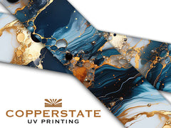 Halsband UV Geprint - Blue & Gold Marble - M - 19 mm