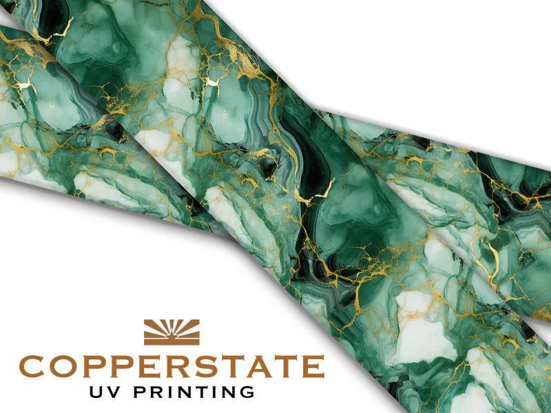 Halsband UV Geprint - Green Marble - M - 19 mm
