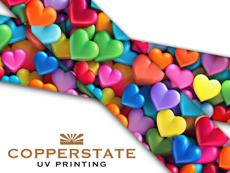 Halsband UV Geprint - Colorful Hearts - S - 19 mm