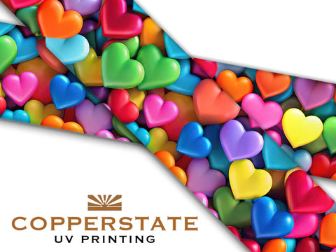 Halsband UV Geprint - Colorful Hearts - S - 19 mm