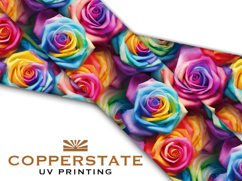 Halsband UV Geprint - Rainbow Roses - M - 19 mm