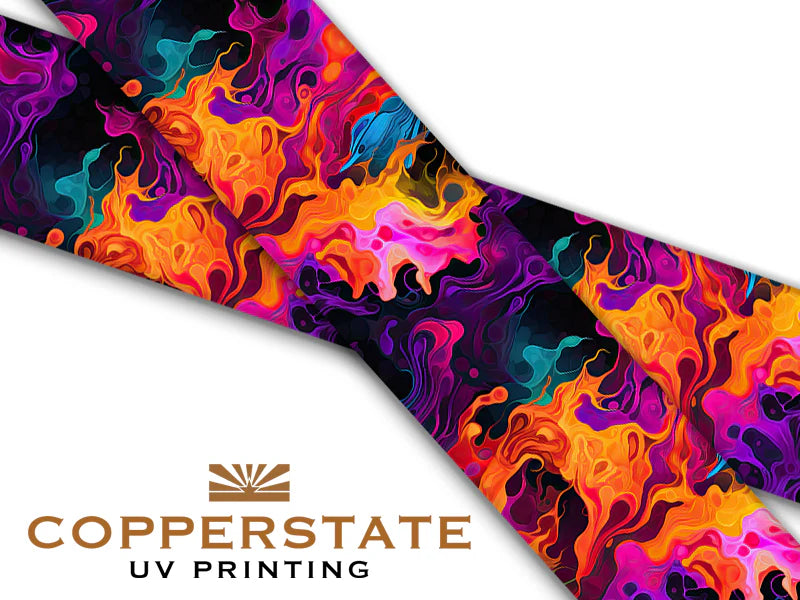 Halsband UV Geprint - Bold Flames - M/L - 25 mm