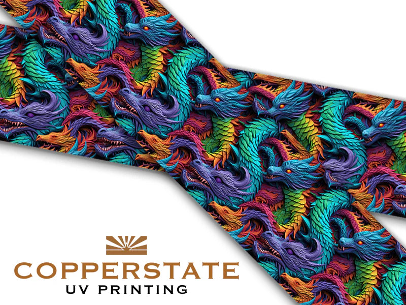 Halsband UV Geprint - Rainbow Dragons 2 - M - 38 mm