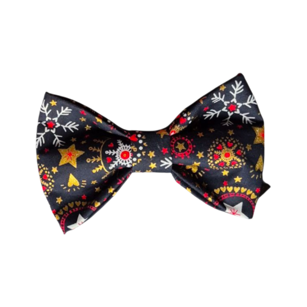 Regular - Kerststrik Zwart Ster & Hart