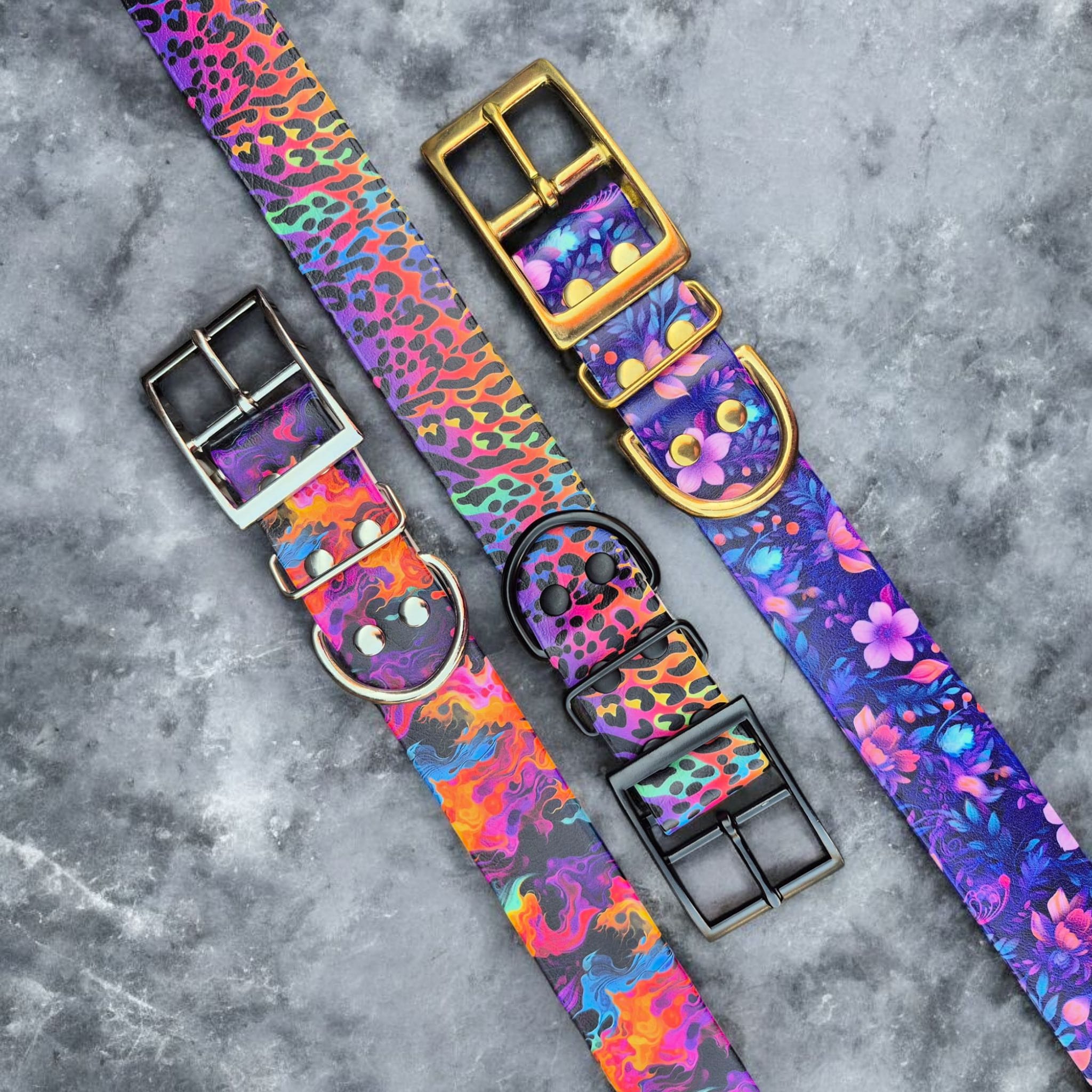 Halsband UV Geprint - Northern Lights Orange - S - 19 mm