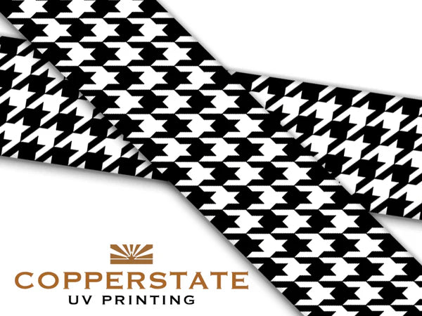 PRE ORDER - UV Geprinte Snap - BW Houndstooth