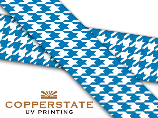 PRE ORDER - UV Geprinte Snap - Houndstooth Blue/White
