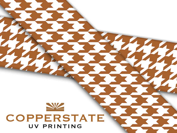 PRE ORDER - UV Geprinte Snap - Houndstooth Caramel/White