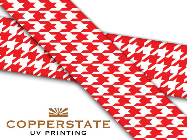 PRE ORDER - UV Geprinte Snap - Houndstooth Cherry/White