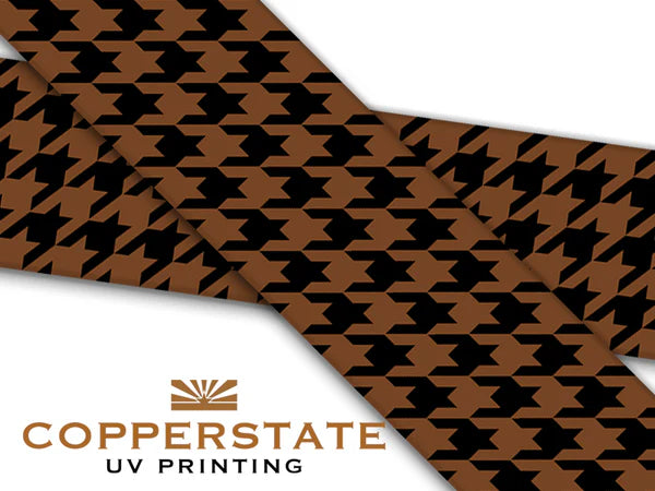 PRE ORDER - UV Geprinte Snap - Houndstooth Chocolate/Black