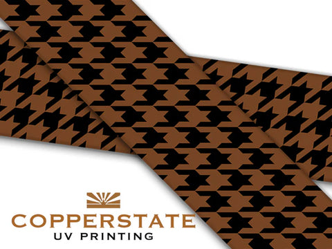 PRE ORDER - UV Geprinte Snap - Houndstooth Chocolate/Black