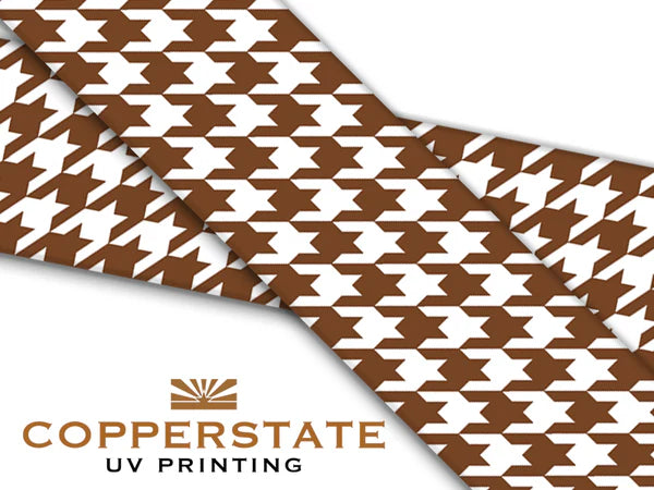 PRE ORDER - UV Geprinte Snap - Houndstooth Chocolate/White