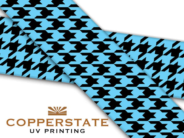 PRE ORDER - UV Geprinte Snap - Houndstooth Sky Blue/Black