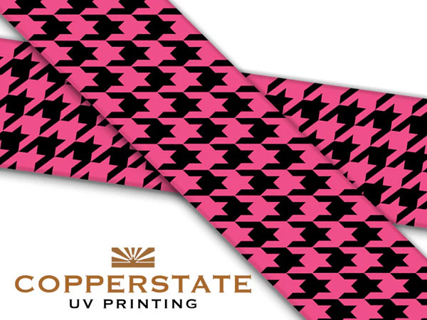PRE ORDER - UV Geprinte Snap - Houndstooth Pink/Black