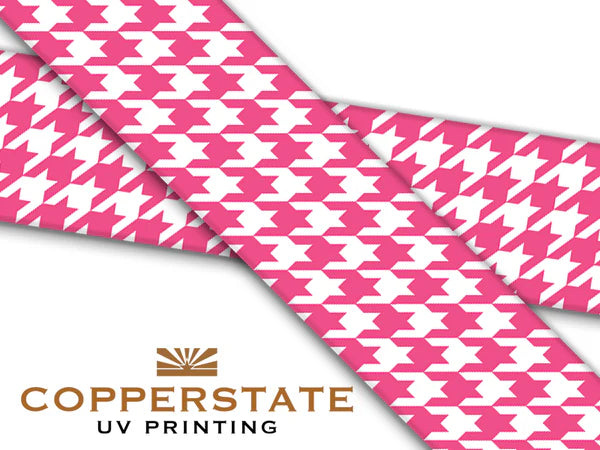 PRE ORDER - UV Geprinte Snap - Houndstooth Pink/White