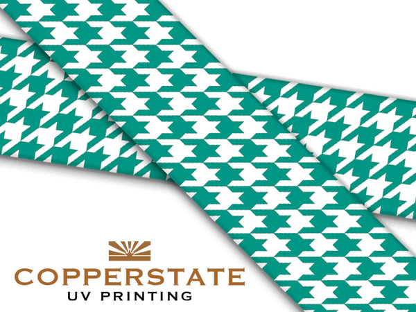 PRE ORDER - UV Geprinte Snap - Houndstooth Teal/White